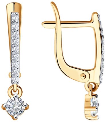 Серьги SOKOLOV 027477 вес 1.2 г золото, фианит купить,105934