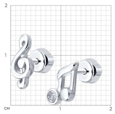 Серьги Diamant 94-122-02285-1 вес 1.75 г серебро, фианит купить,7306