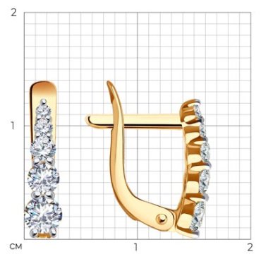 Серьги Diamant 51-120-02370-1 вес 1.25 г золото, фианит купить,128060