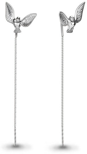 Серьги AQUAMARINE 34295 вес 2.06 г серебро, без вставок купить,NaN