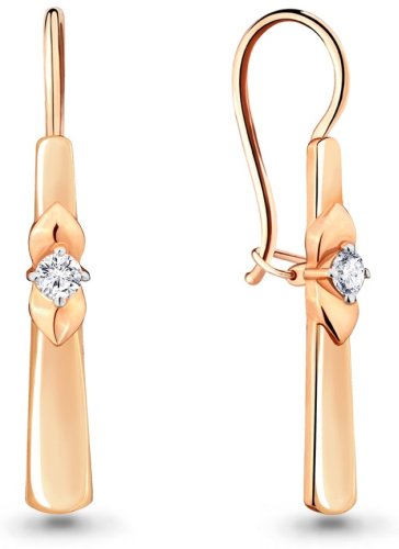 Серьги AQUAMARINE 46806А вес 2.12 г серебро, фианит купить,18699