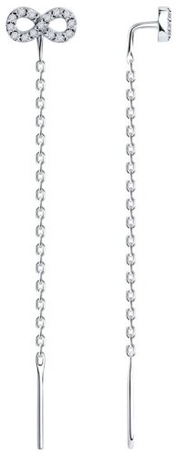 Серьги-цепочки SOKOLOV 94025914 вес 1.42 г серебро, фианит купить,11720