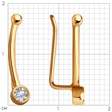 Серьги SOKOLOV 029610 вес 1.35 г золото, фианит купить,99999