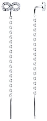 Серьги-цепочки SOKOLOV 94025914 вес 1.42 г серебро, фианит купить,11720