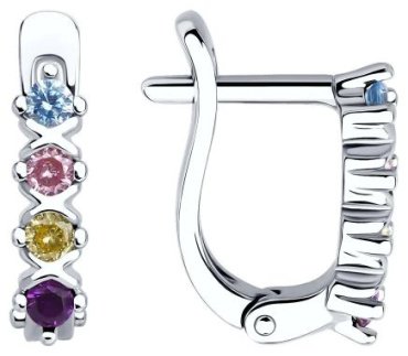 Серьги Diamant 94-120-02172-1 вес 1.83 г серебро, фианит купить,10978