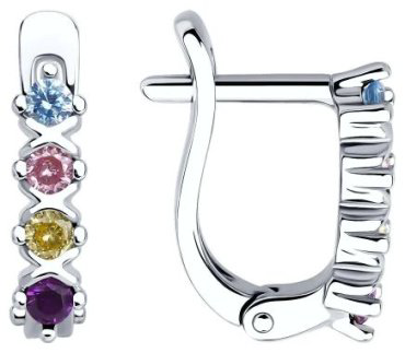 Серьги Diamant 94-120-02172-1 вес 1.83 г серебро, фианит купить,10978