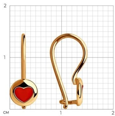 Серьги Diamant 51-120-00679-1 вес 0.94 г золото, эмаль купить,77079