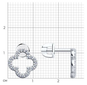 Серьги SOKOLOV 94025798 вес 1.76 г серебро, фианит купить,16295