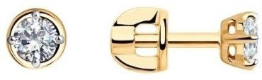 Пусеты Diamant 51-122-00733-1 вес 1.29 г золото, фианит купить,90299