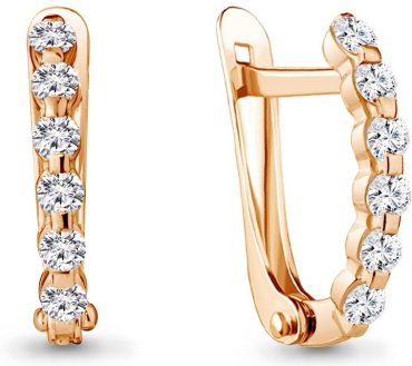 Серьги AQUAMARINE 49172А вес 1.24 г серебро, фианит купить,12466