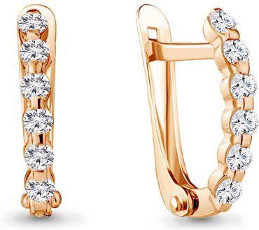 Серьги AQUAMARINE 49172А вес 1.24 г серебро, фианит купить,12466