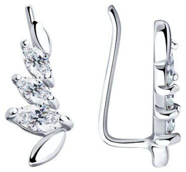Серьги SOKOLOV 94025874 вес 1.13 г серебро, фианит купить,7271