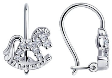 Серьги Diamant 94-120-00988-1 вес 1.52 г серебро, фианит купить,8721