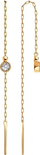 Серьги-цепочки SOKOLOV 029594 вес 1.11 г золото, фианит купить,92767