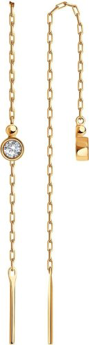 Серьги-цепочки SOKOLOV 029594 вес 1.11 г золото, фианит купить,92767