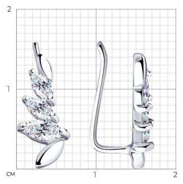 Серьги SOKOLOV 94025874 вес 1.13 г серебро, фианит купить,7271
