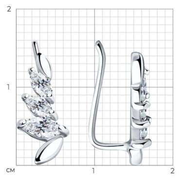Серьги SOKOLOV 94025874 вес 1.13 г серебро, фианит купить,7271