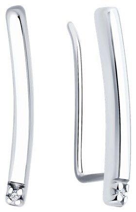 Серьги Diamant 94-220-02128-1 вес 1.11 г серебро, бриллиант купить,13684