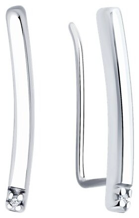 Серьги Diamant 94-220-02128-1 вес 1.11 г серебро, бриллиант купить,13684