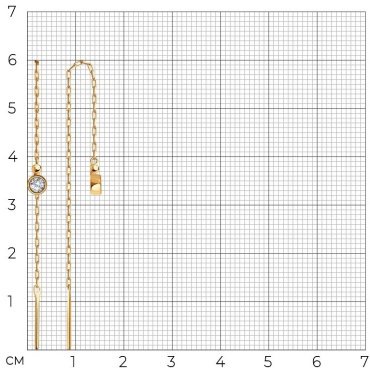 Серьги-цепочки SOKOLOV 029594 вес 1.11 г золото, фианит купить,92767