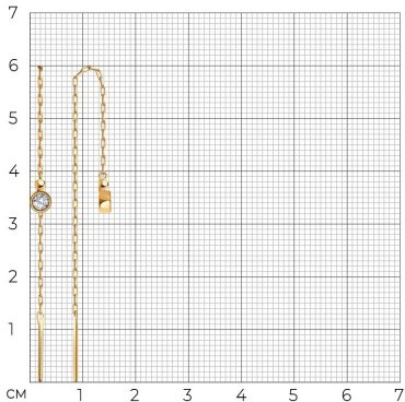 Серьги-цепочки SOKOLOV 029594 вес 1.11 г золото, фианит купить,92767