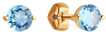 Пусеты Diamant 51-322-02196-1 вес 1.18 г золото, топаз купить,95725