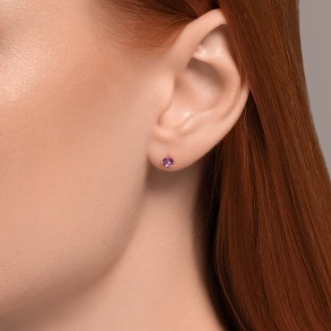 Пусеты SOKOLOV 728733 вес 1.03 г золото, аметист купить,NaN