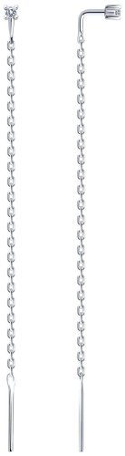 Серьги-цепочки SOKOLOV 94025847_0,86 вес 0.86 г серебро, фианит купить,8105