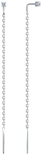 Серьги-цепочки SOKOLOV 94025847_0,86 вес 0.86 г серебро, фианит купить,8105