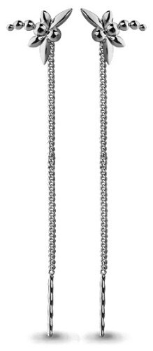 Серьги-цепочки AQUAMARINE 33143 вес 1.04 г серебро, без вставок купить,11774