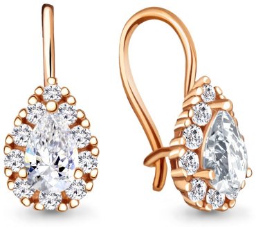 Серьги AQUAMARINE 40968А.6 вес 1.7 г серебро, фианит купить,16621