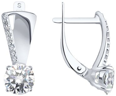 Серьги SOKOLOV 94022945 вес 2.65 г серебро, фианит купить,14766