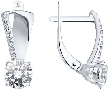 Серьги SOKOLOV 94022945 вес 2.65 г серебро, фианит купить,14766