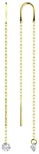 Серьги-цепочки SOKOLOV 028625-2 вес 1.11 г золото, фианит купить,125818
