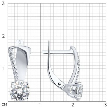 Серьги SOKOLOV 94022945 вес 2.65 г серебро, фианит купить,14766