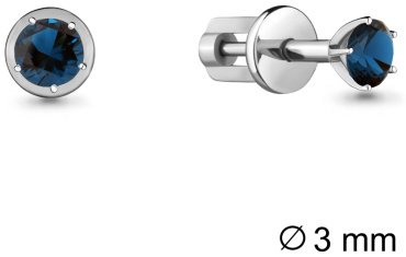 Пусеты AQUAMARINE 4403508 вес 0.96 г серебро, топаз купить,14544