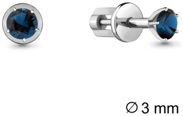 Пусеты AQUAMARINE 4403508 вес 0.96 г серебро, топаз купить,14544