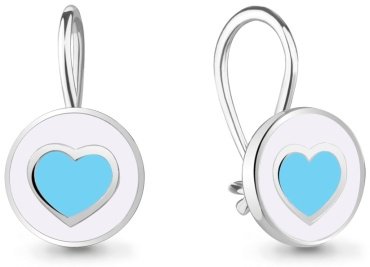 Серьги AQUAMARINE 34020 вес 1.06 г серебро, эмаль
