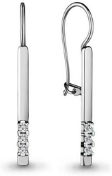 Серьги AQUAMARINE 46692А вес 1.6 г серебро, фианит