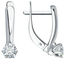 Серьги Diamant 94-120-01542-1 вес 1.95 г серебро, фианит