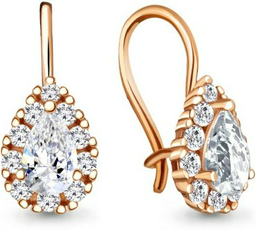 Серьги AQUAMARINE 40968А.6_skazka_1 вес 1.76 г серебро, фианит