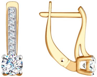 Серьги Diamant 51-120-00191-1 вес 2.01 г золото, фианит купить,220194