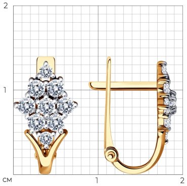 Серьги SOKOLOV 029917 вес 1.96 г золото, фианит купить,179217