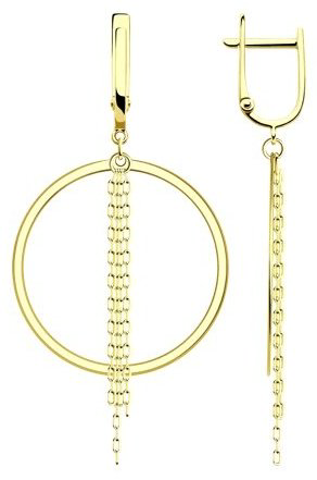 Серьги Diamant 53-121-00794-1 вес 2.89 г золото, без вставок купить,227875