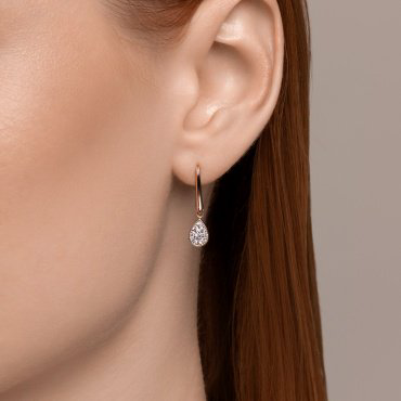Серьги SOKOLOV 0200278 вес 2.82 г золото, фианит купить,296835