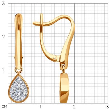 Серьги SOKOLOV 0200278 вес 2.82 г золото, фианит купить,296835