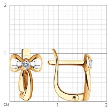 Серьги Diamant 51-120-01045-1 вес 1.64 г золото, фианит купить,131669