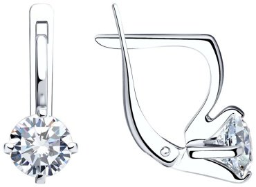 Серьги SOKOLOV 024464 вес 2.99 г золото, фианит купить,246379