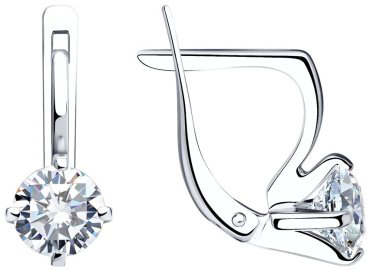 Серьги SOKOLOV 024464 вес 2.99 г золото, фианит купить,246379