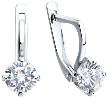 Серьги SOKOLOV 024464 вес 2.99 г золото, фианит купить,246379
